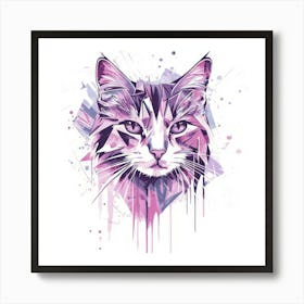 Geometric Cat Art Print