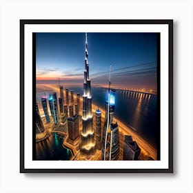 Dubai At Night Poster