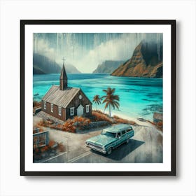 'Church On The Beach' 1 Art Print