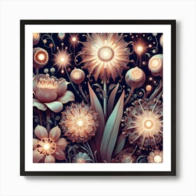 Psychedelic Flowers 2 Art Print