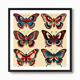 Butterfly Tattoos Art Print