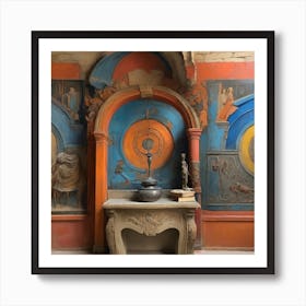 Room With A Clock (wall art) Art Print