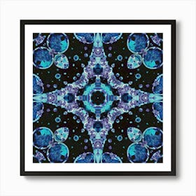 Pattern Texture Of Blue Bubbles And Spots 1 Art Print