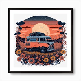 Vw Camper Van Art Print