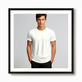 Mock Up Tshirt Blank Plain Cotton Unprinted Simple Minimalist Canvas Customizable Basic (2) Art Print