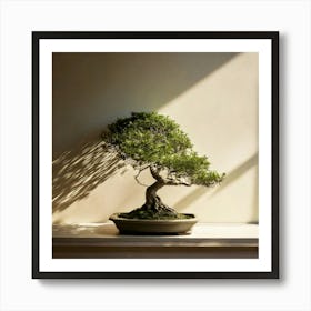 Firefly Bonsai, Tree, Minimalist, Setting, Soft, Shadows, Neutral, Background, Serene, Calm, Nature, (10) Poster