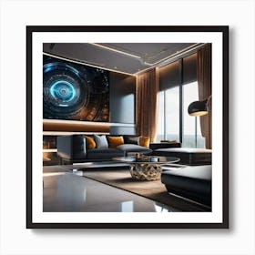 Futuristic Living Room 1 Art Print