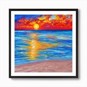 The beauty of sunset on the beach 1 Art Print