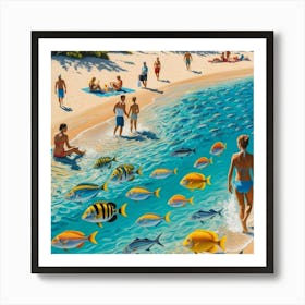 Create Sea And Fish Axxnd People Art Print