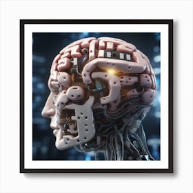 Human Brain With Artificial Intelligence 42 Art Print