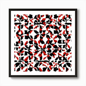 Abstract Black And Red Pattern Art Print