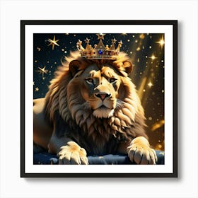 Lion With Crown 6 Art Print