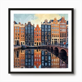 Amsterdam City Low Poly Art Print Art Print