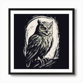 Owl in the foresr Art Print