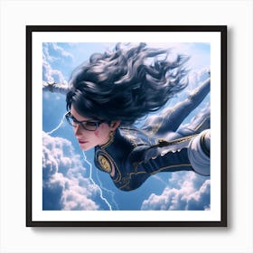 Bayonetta Skydiving Art Print