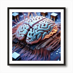 Brain On A Circuit Board 13 Art Print