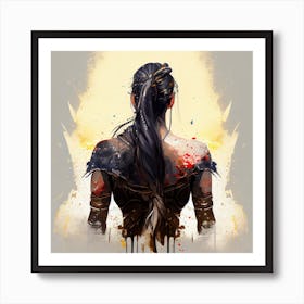 Powerful Warrior Back Woman  #1 Art Print