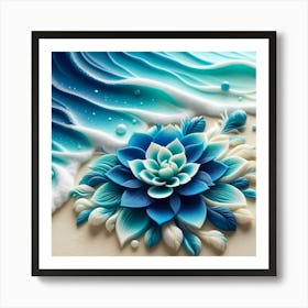 Blue Flower On The Beach 1 Art Print