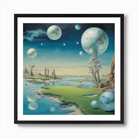 Fantastical Golf Course Orginal Art Print