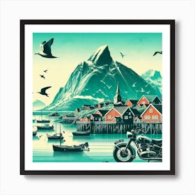 Lofoten, Norway. Vintage  Art Print