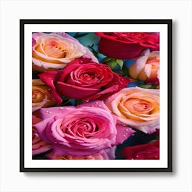 Roses Wallpaper Art Print