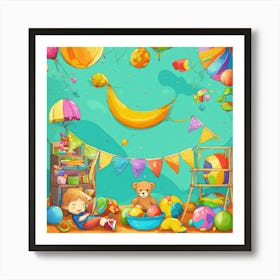 Draw A Banner In Bright Colors For A Website Where Art Print