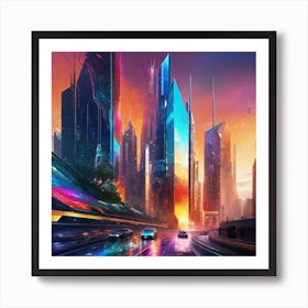 Futuristic City 108 Art Print