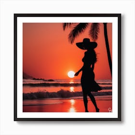 Sunset At The Beach Art Print