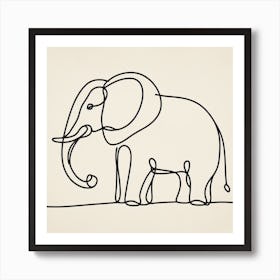 Elephant Picasso style 7 Art Print