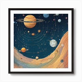 Planets In Space Art Print