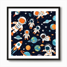 Astronauts In Space 7 Art Print