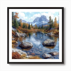 Lena1987 Secluded Alpine Lake 3 Art Print