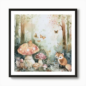 Fox In The Forest 1 Art Print