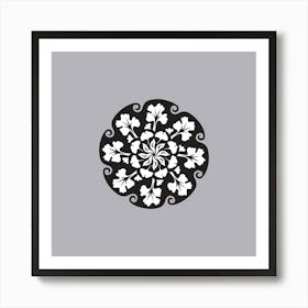 Black And White Floral Pattern 1 Art Print