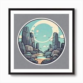 Landscape With Rocks Art Print