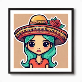 Mexico Hat Sticker 2d Cute Fantasy Dreamy Vector Illustration 2d Flat Centered By Tim Burton (3) Art Print