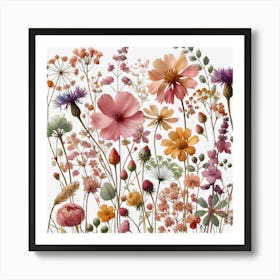 Boho Flowers 7 Art Print