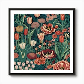 Tulips And Flowers 1 Art Print