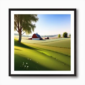 Red Barn In The Countryside 9 Art Print