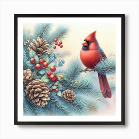 Red Bird Art Print