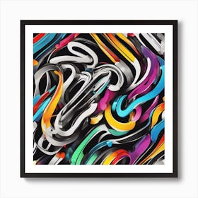 An Image Of A Ass With Letters On A Black Background, In The Style Of Bold Lines, Vivid Colors, Grap (1) Art Print