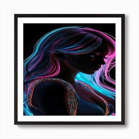 Neon Girl Art Print