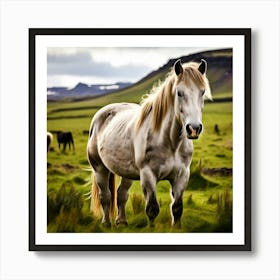 White Horse In Iceland 2 Art Print