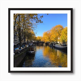 Canal in Amsterdam - Square Art Print