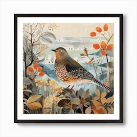 Bird In Nature Hermit Thrush 2 Art Print