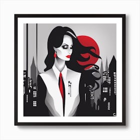 Lady In Black Art Print