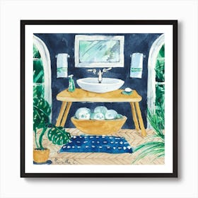 Tropical Bathroom2 Art Print