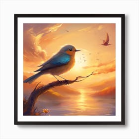 Bird On A Branch Art Print