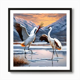 Cranes In Flight Art Print