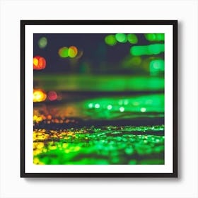 Street Lights At Night Art Print